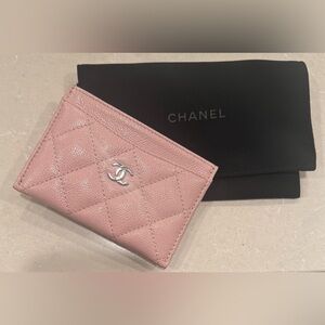 Pre owned Chanel Pink  Card Holder